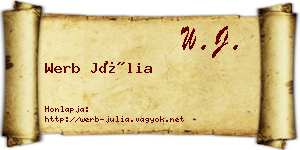 Werb Júlia névjegykártya
