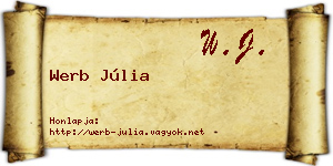 Werb Júlia névjegykártya